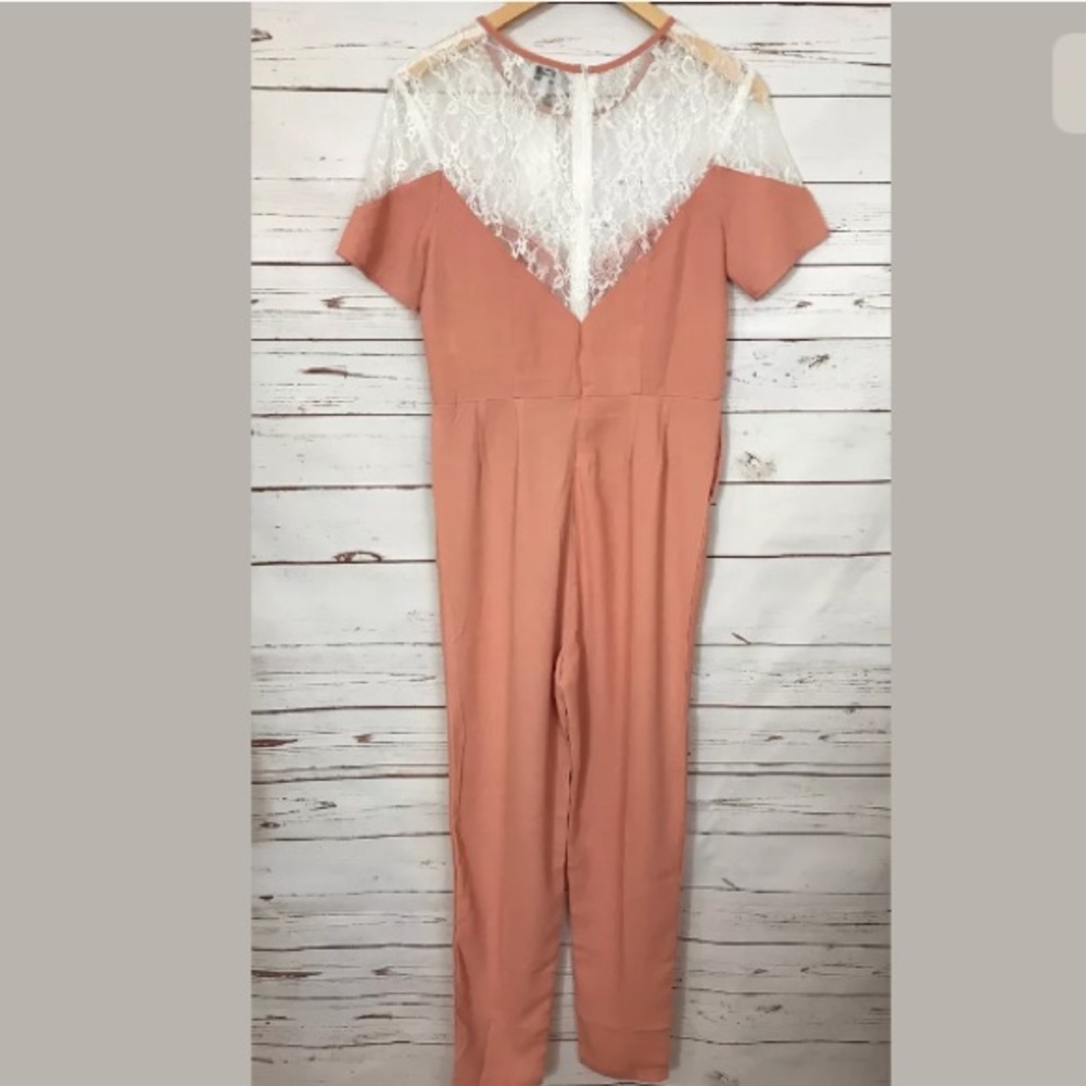 Tobi Mrs. Bond Blush Pink Lace Jumpsuit - Picture 6 of 8